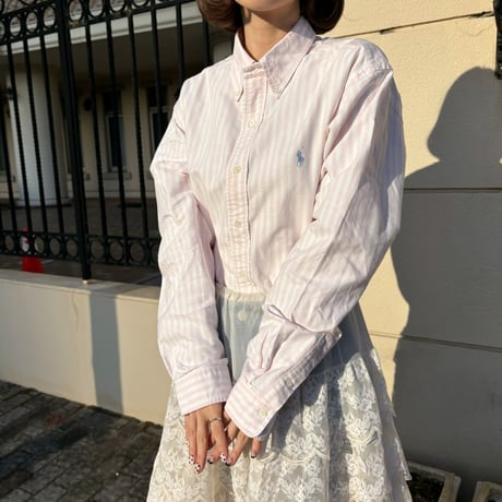 Ralph Lauren baby pink stripe shirt