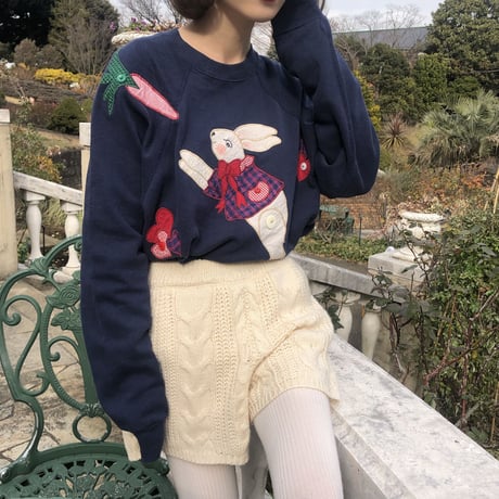 Navy lovely rabbit sweat