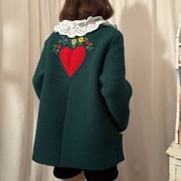 Vintage heart wappen green cardigan