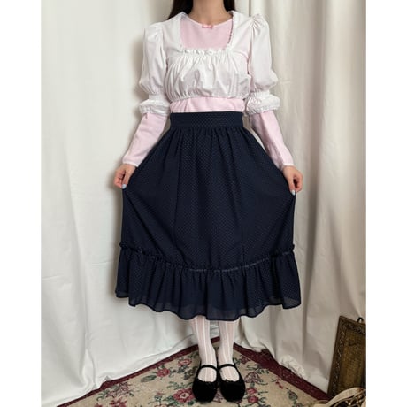 Vintage candy sleeve lace tyrol blouse