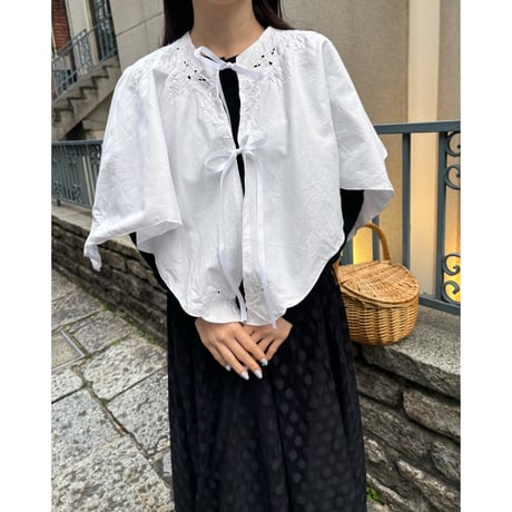 Vintage white embroidery cape