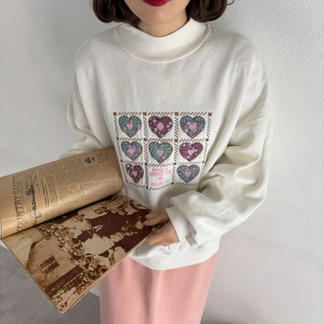 Vintage heart girly wappen sweat