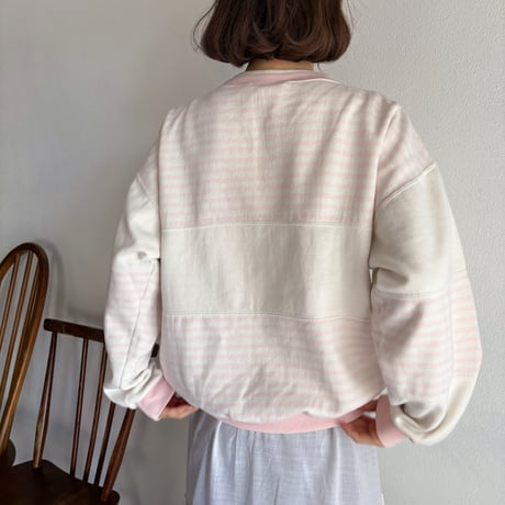 Vintage baby pink stripe sweat