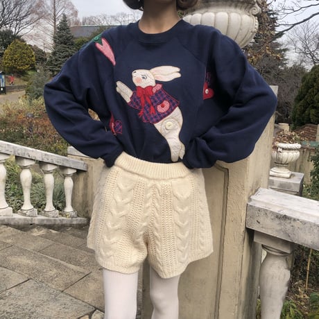Navy lovely rabbit sweat