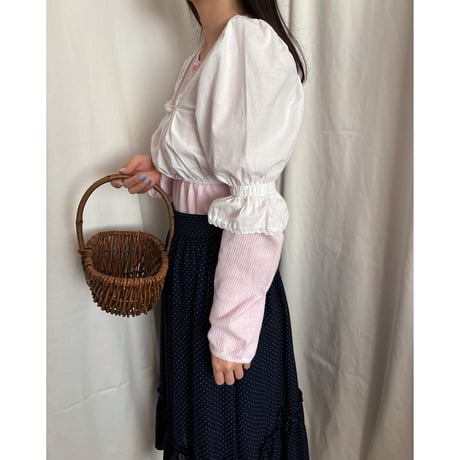 Vintage candy sleeve lace tyrol blouse