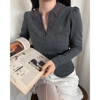 Vintage girly puff sleeve dot tops