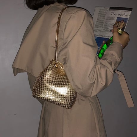 Gold mini hand bag