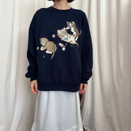Vintage girly kittens sweat