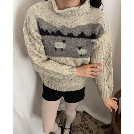 Vintage wool sheep knit