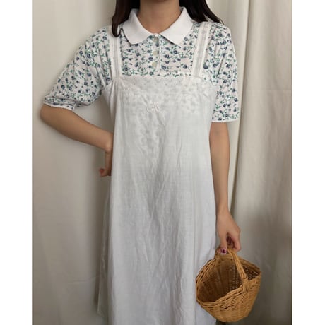 Vintage floral pattern polo shirt
