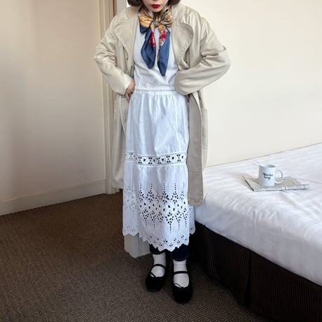 Vintage gold button trench coat