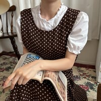 Vintage girly brown dot one-piece
