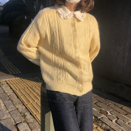 Hand Knitting cream cardigan