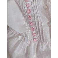 Vintage baby pink floral embroidery one-piece