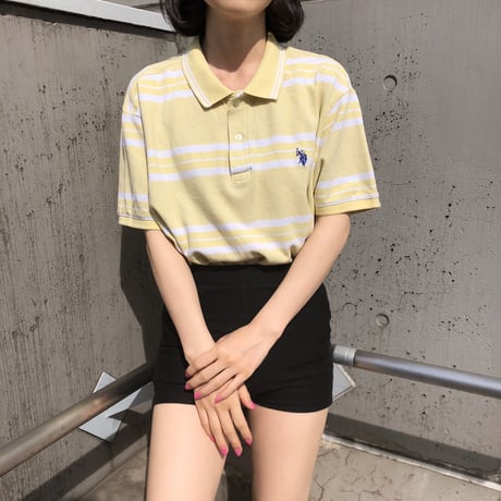 【Used polo shirt】Lemon×vanilla