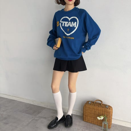 Vintage blue heart & back print sweat