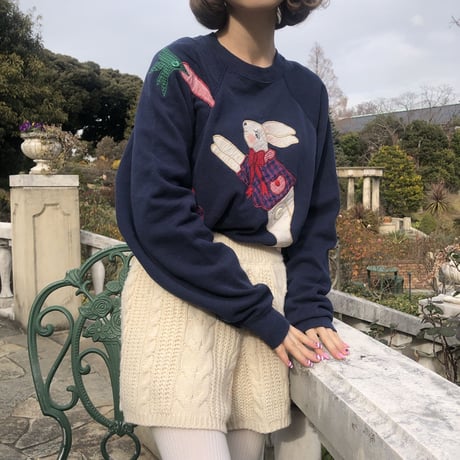 Navy lovely rabbit sweat