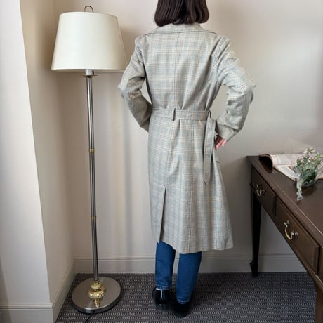 Vintage glen check trench coat