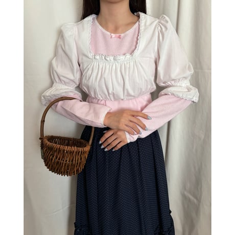 Vintage candy sleeve lace tyrol blouse