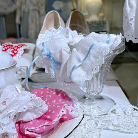 Vintage chou chou<frill baby blue ribbon>