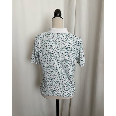 Vintage floral pattern polo shirt