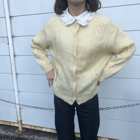 Hand Knitting cream cardigan