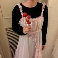 Vintage lovely pink frill camisole one-piece