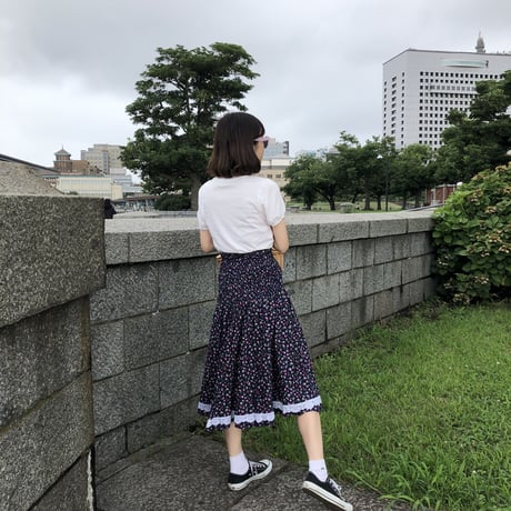 Floral cotton lace skirt