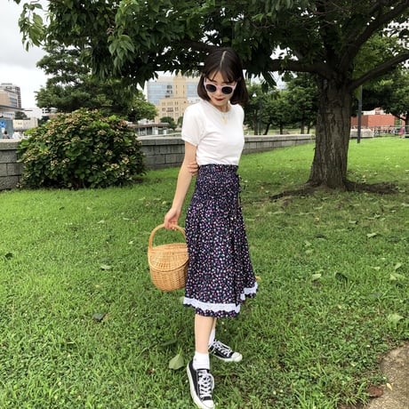 Floral cotton lace skirt