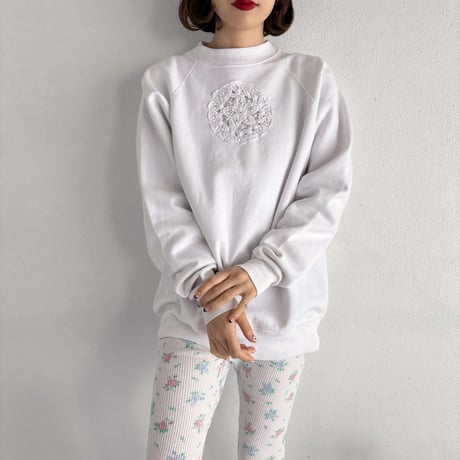 Vintage white cotton lace sweat