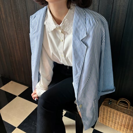Vintage USA blue stripe spring jacket