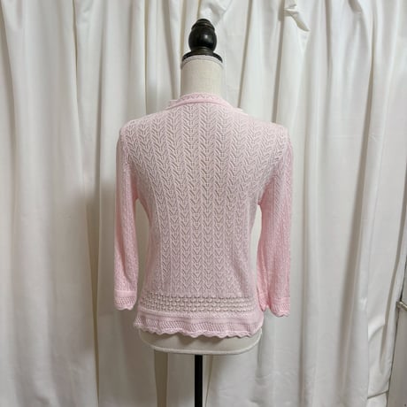 Vintage baby pink lace frill cardigan