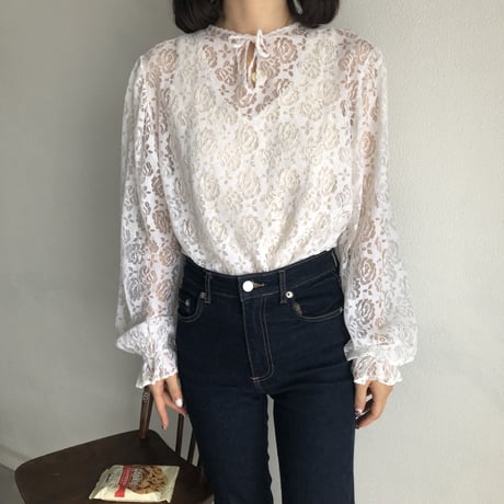 Vintage rose lace tops