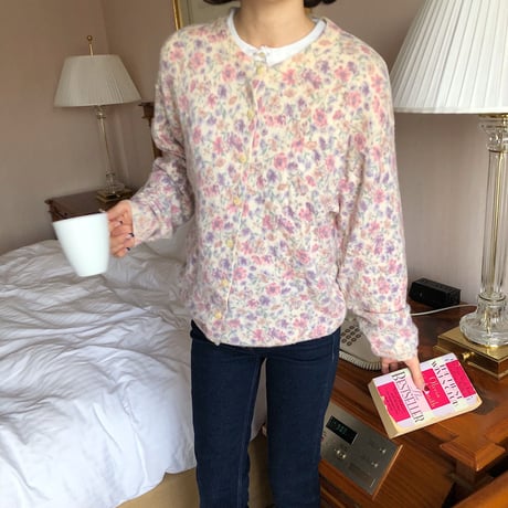 Vintage french floral pattern cardigan