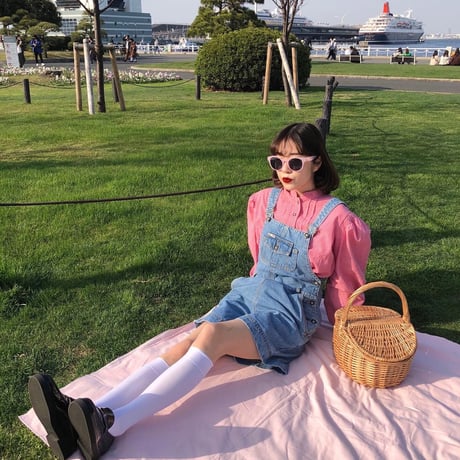 Denim mini overalls