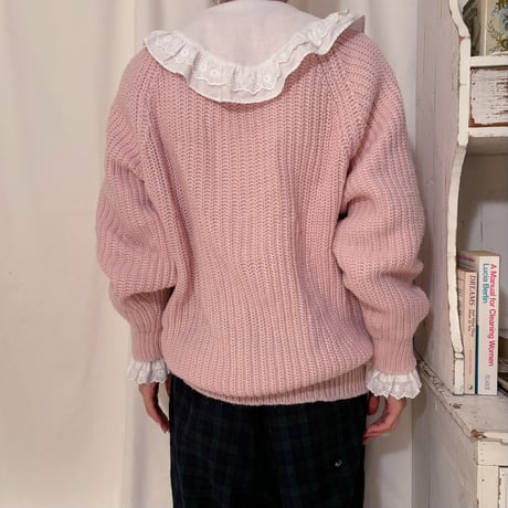 Vintage cotton lace collar blouse