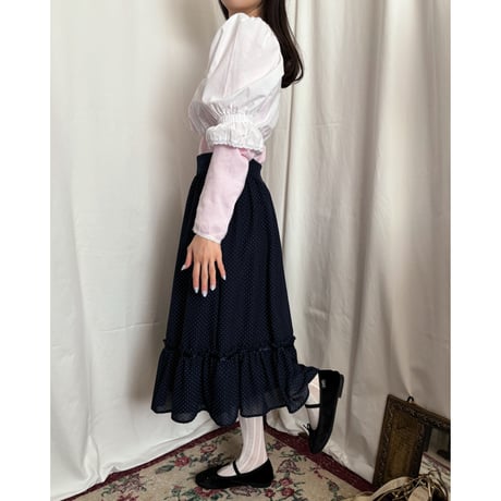 Vintage candy sleeve lace tyrol blouse