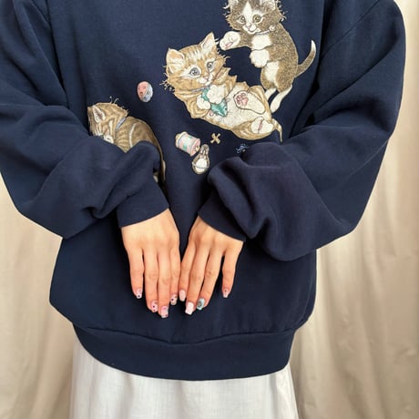 Vintage girly kittens sweat