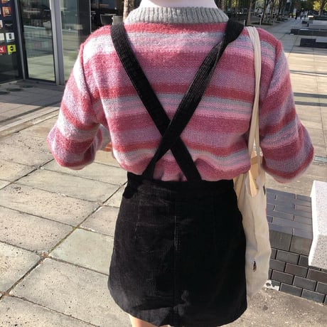 Berry color stripe knit
