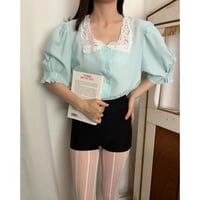 Vintage mint candy sleeve blouse