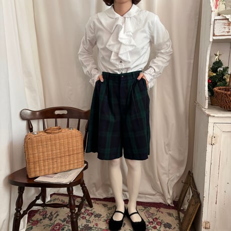Vintage girly frill white blouse