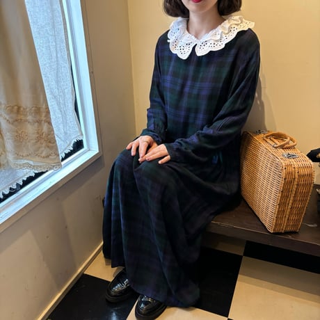 Vintage tartan check one-piece