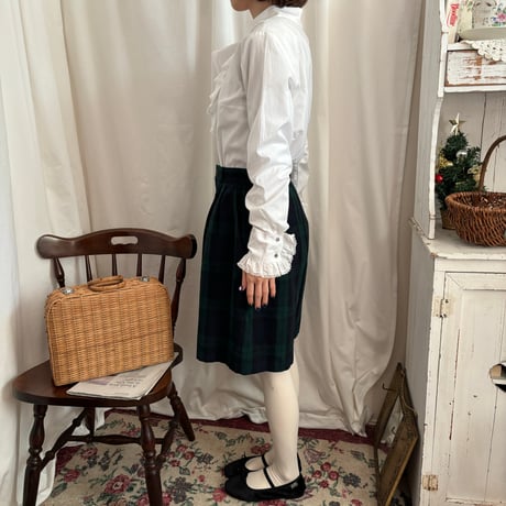 Vintage girly frill white blouse
