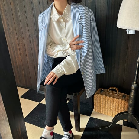 Vintage USA blue stripe spring jacket