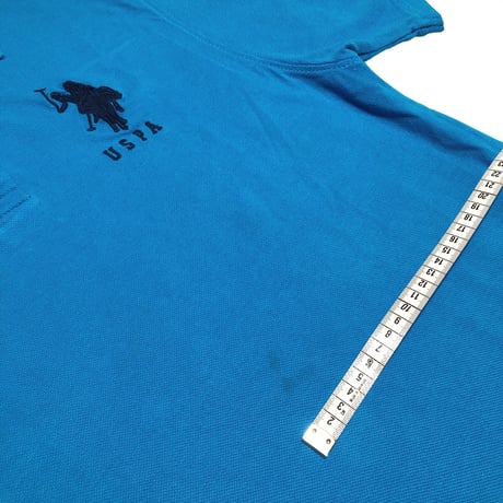 【Used polo shirt】american blue
