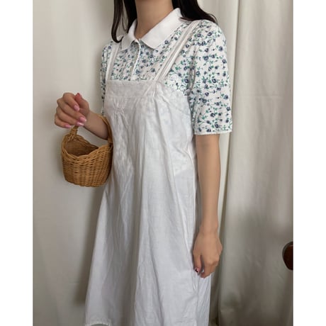 Vintage floral pattern polo shirt