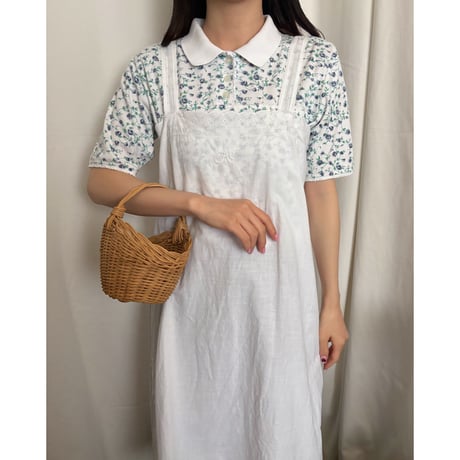 Vintage floral pattern polo shirt