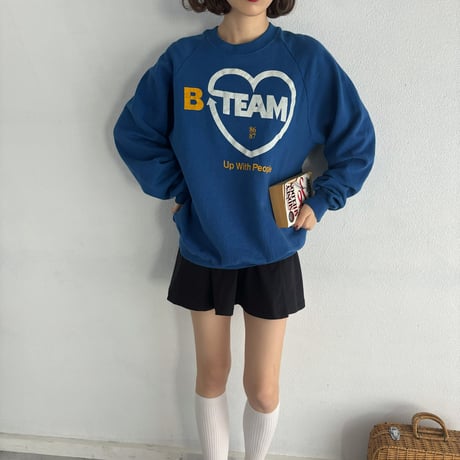 Vintage blue heart & back print sweat