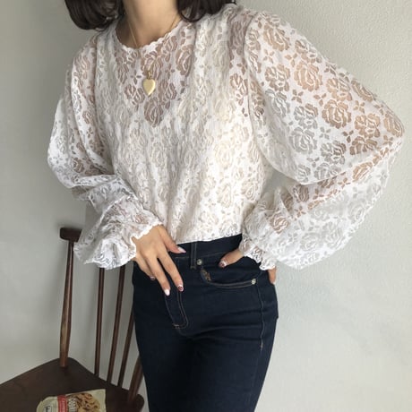 Vintage rose lace tops