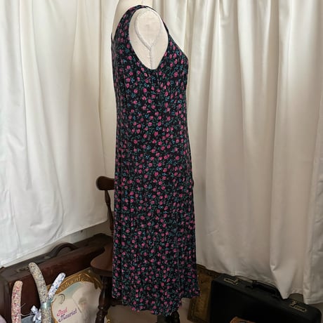Vintage pink rose garden one-piece